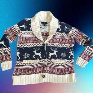 Forever 21 holidays knit cardigan botton front sweater. Size L.